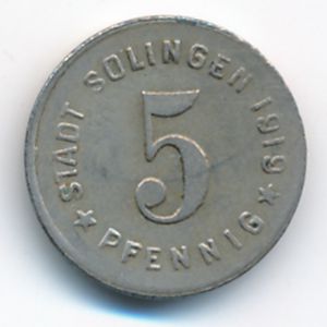Золинген., 5 пфеннигов (1919 г.)