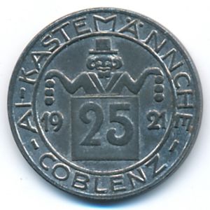 Кобленц., 25 пфеннигов (1921 г.)