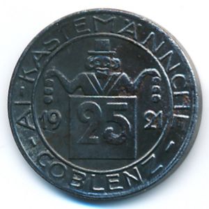 Кобленц., 25 пфеннигов (1921 г.)