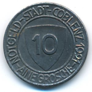 Coblenz, 10 пфеннигов, 1921