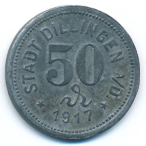 Диллинген-на-Дунае., 50 пфеннигов (1917 г.)