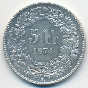 Швейцария, 5 франков (1874 г.)