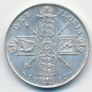 Великобритания, 1 флорин (1912 г.)