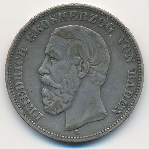 Баден, 5 марок (1876 г.)