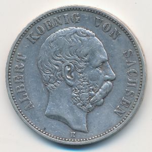 Саксония, 5 марок (1891 г.)