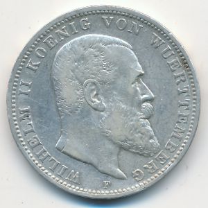 Wurttemberg, 3 mark, 1911