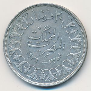 Egypt, 20 piastres, 1939