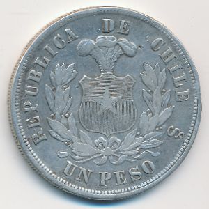 Чили, 1 песо (1883 г.)