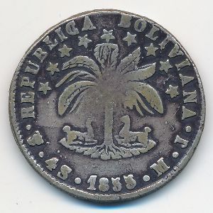 Боливия, 4 соля (1855 г.)