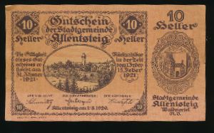 Нотгельды Австрии, 10 геллеров (1921 г.)