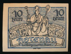 Нотгельды Австрии, 10 геллеров (1920 г.)