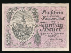 Нотгельды Австрии, 50 геллеров (1920 г.)
