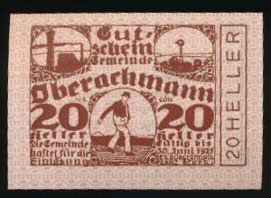 Нотгельды Австрии, 20 геллеров (1921 г.)