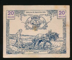 Нотгельды Австрии, 20 геллеров (1920 г.)