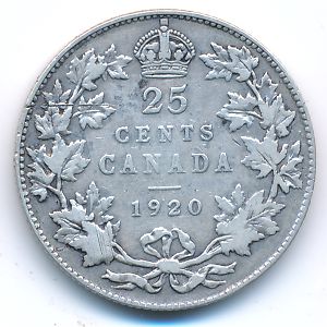 Canada, 25 cents, 1920