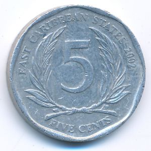 East Caribbean States, 5 cents, 2002