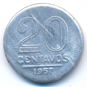 Бразилия, 20 сентаво (1957 г.)