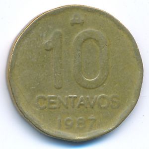 Argentina, 10 centavos, 1987