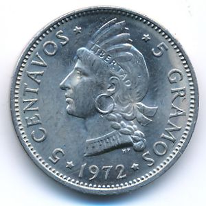 Dominican Republic, 5 centavos, 1972