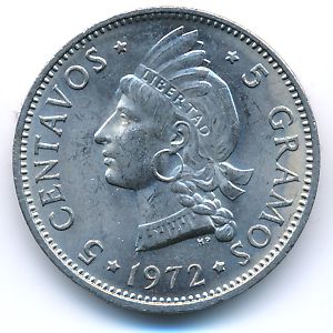 Dominican Republic, 5 centavos, 1972