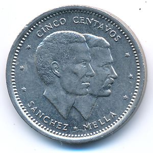 Dominican Republic, 5 centavos, 1987