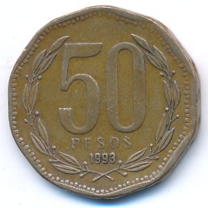 Чили, 50 песо (1993 г.)