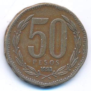 Чили, 50 песо (1993 г.)