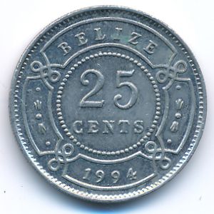 Belize, 25 cents, 1994