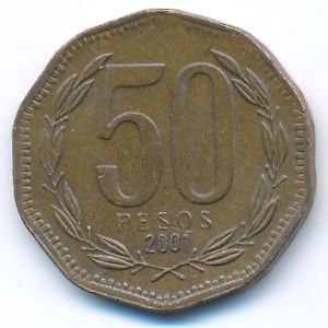 Чили, 50 песо (2001 г.)