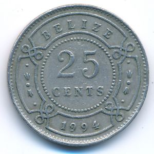 Belize, 25 cents, 1994