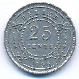 Belize, 25 cents, 1994