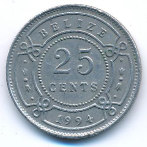 Belize, 25 cents, 1994
