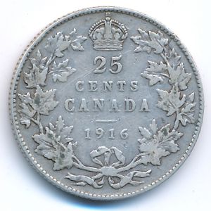 Canada, 25 cents, 1916