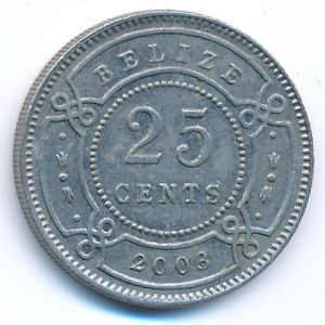 Belize, 25 cents, 2003
