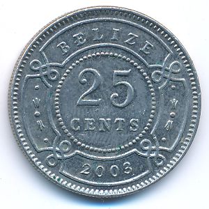 Belize, 25 cents, 2003