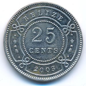 Belize, 25 cents, 2003