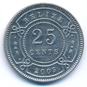 Belize, 25 cents, 2003