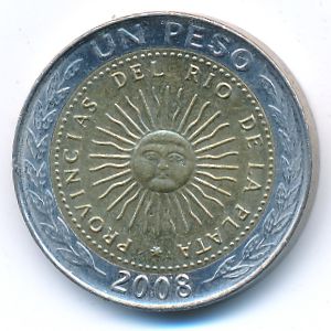 Argentina, 1 peso, 2008