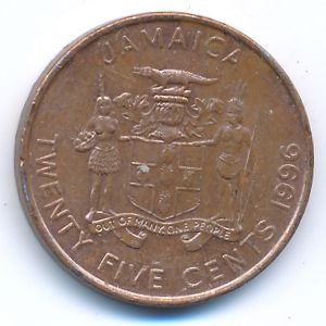 Ямайка, 25 центов (1996 г.)