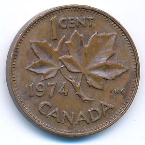 Canada, 1 cent, 1974