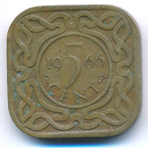 Суринам, 5 центов (1966 г.)