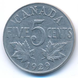 Canada, 5 cents, 1929