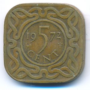 Suriname, 5 cents, 1972
