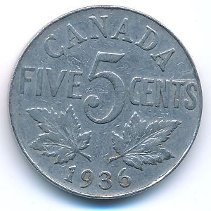 Канада, 5 центов (1936 г.)
