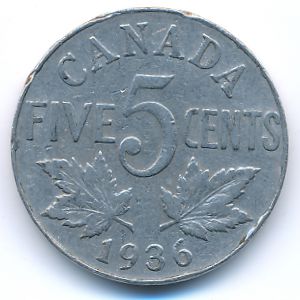 Канада, 5 центов (1936 г.)