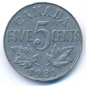 Канада, 5 центов (1931 г.)