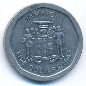 Ямайка, 5 долларов (1996 г.)