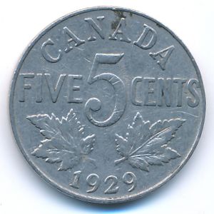 Canada, 5 cents, 1929