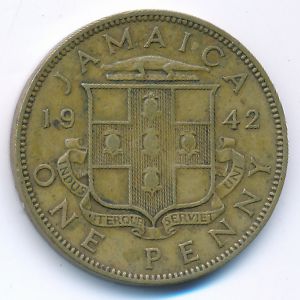 Ямайка, 1 пенни (1942 г.)