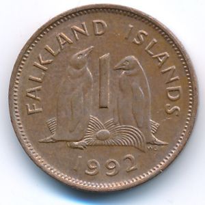 Falkland Islands, 1 penny, 1992
